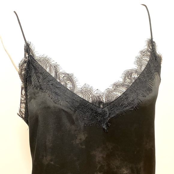 Anine Bing Lace Silk Black Tie Dye Cami - Picture 9 of 13
